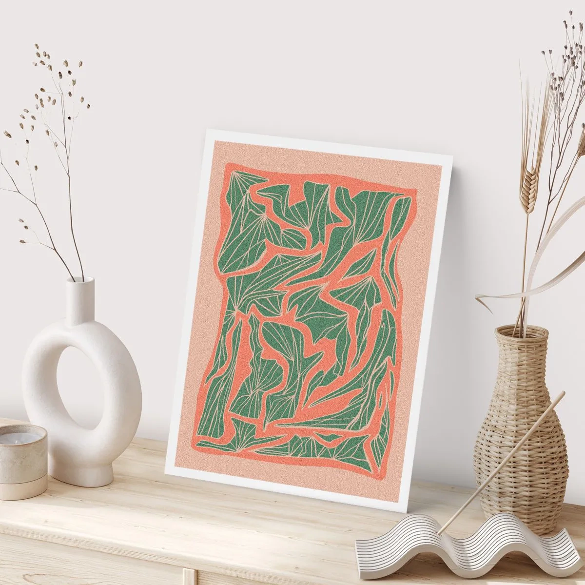Póster - Lucha entre el coral y el verde - 61x91 cm