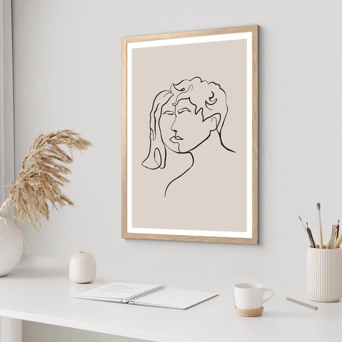 Póster en marco roble claro - Y se convirtieron en uno - 30x40 cm