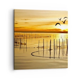 Cuadro sobre lienzo - Impresión de Imagen - Horizonte naranja - 70x70 cm