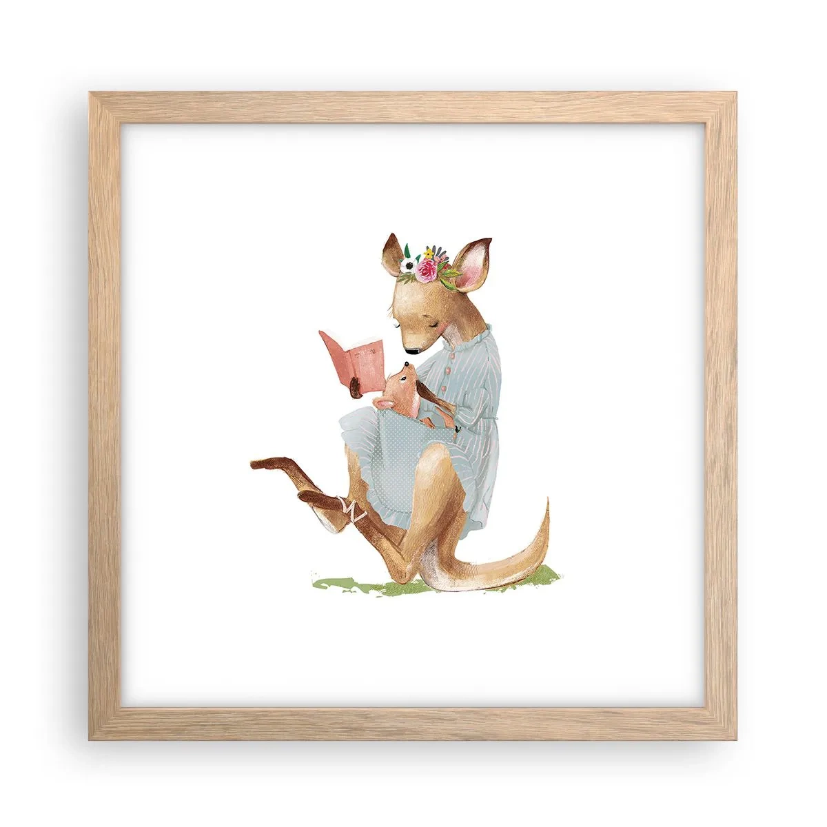 Póster en marco roble claro - Léeme un cuento, mamá - 30x30 cm