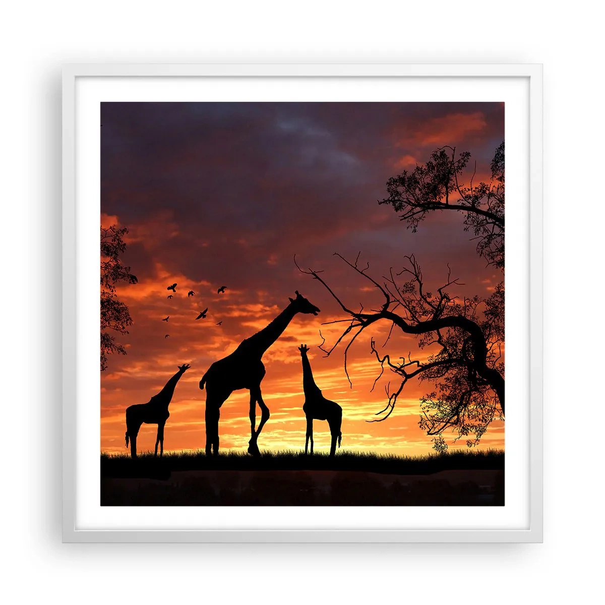 Póster en marco blanco - Una pequeña cena con tus seres queridos - 60x60 cm