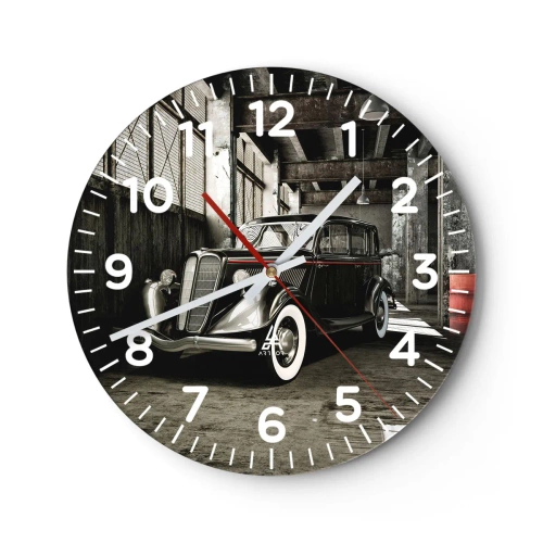 Reloj de pared - Reloj de vidrio - La elegancia perdurable de los años 30. - 30x30 cm