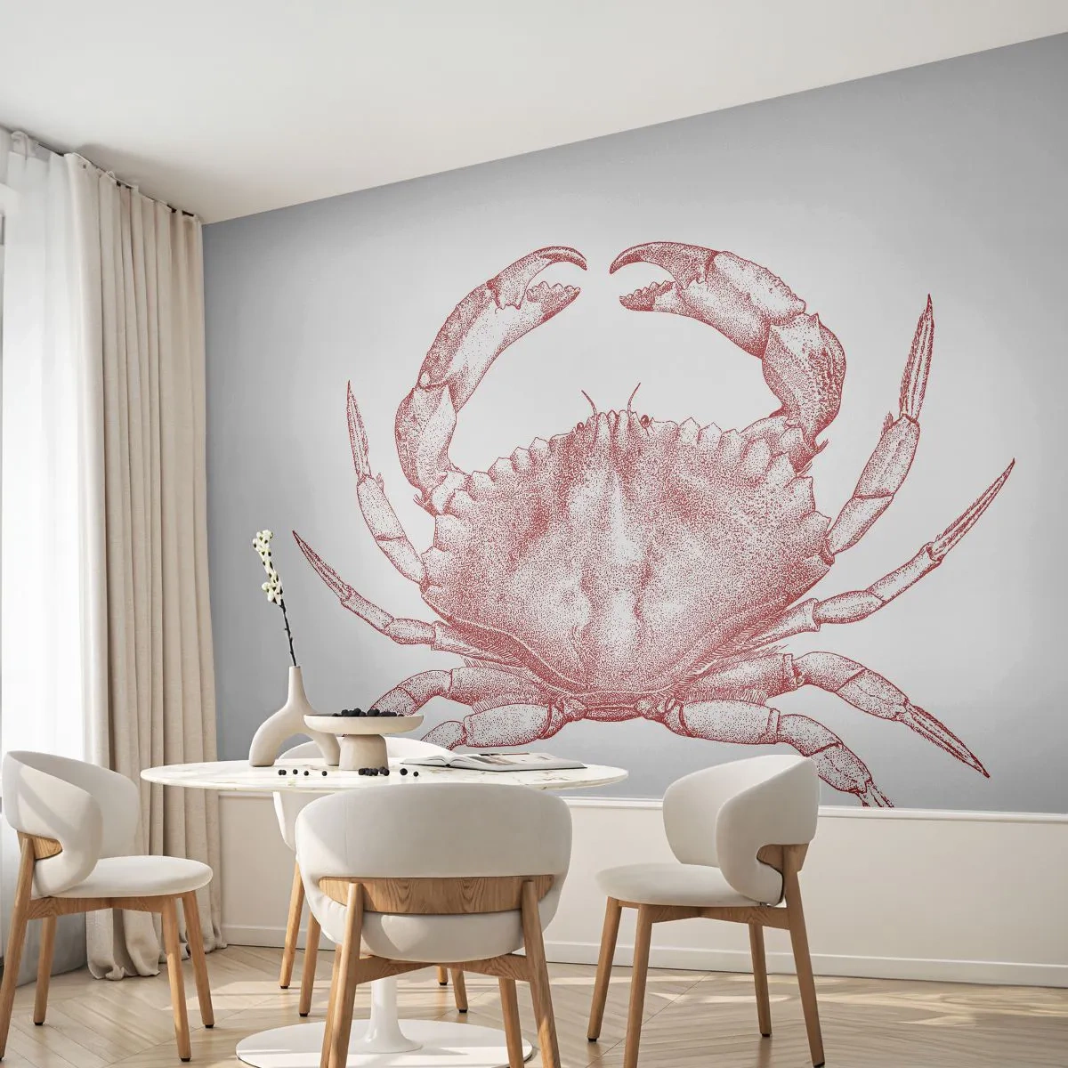 Fotomural Standard Eco - El explorador de las rocas - Cangrejo, Mariscos, Mariscos - 250x175 cm