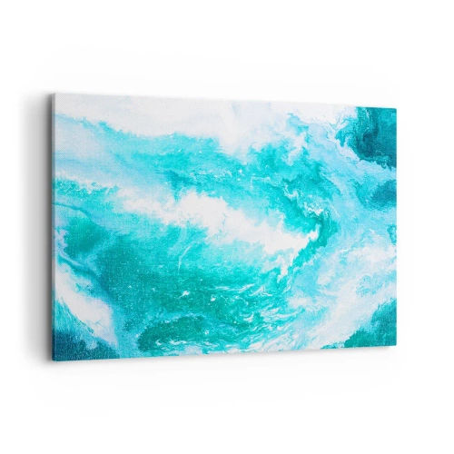 Cuadro sobre lienzo - Impresión de Imagen - Remolino abstracto en tonos azules - 100x70cm - En el núcleo del elemento - Decoración de pared moderna para salón y dormitorio ARTTOR