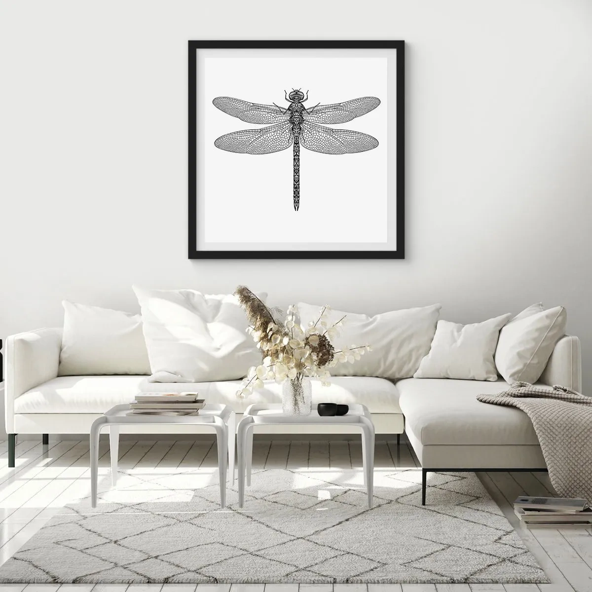 Póster en marco negro - Precisión de la naturaleza - 60x60 cm