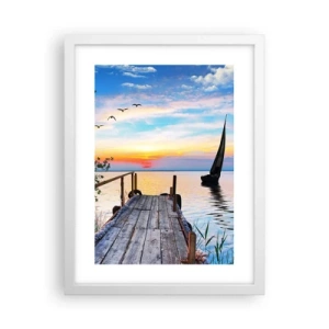 Póster en marco blanco - Que llegue la noche - 30x40 cm