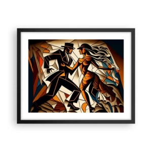 Póster en marco negro - Danza de pasión - 50x40 cm
