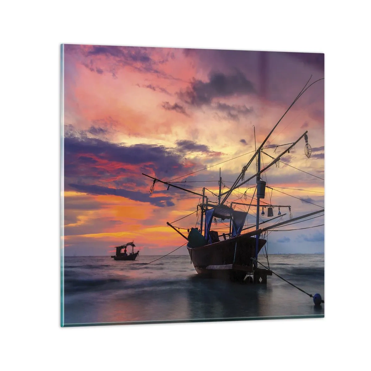 Cuadro sobre vidrio - Impresiones sobre Vidrio - Una noche exótica - 70x70 cm