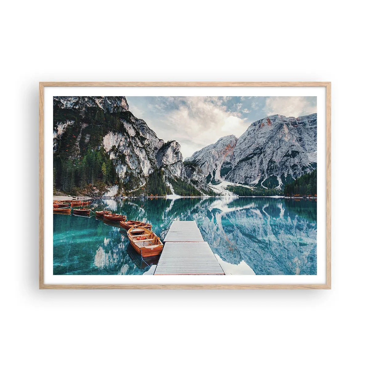 Póster en marco roble claro - Te mostraremos la fuente de la belleza - 100x70 cm