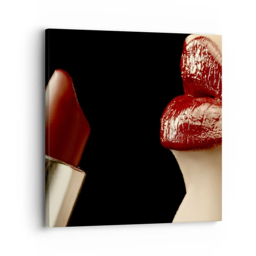 Cuadro sobre lienzo - Impresión de Imagen - Sensualidad y brillo del carmín - 30x30 cm