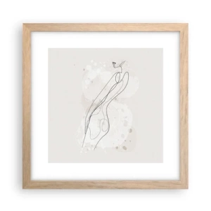 Póster en marco roble claro - Una mirada no dice nada y al mismo tiempo lo dice todo - 30x30 cm
