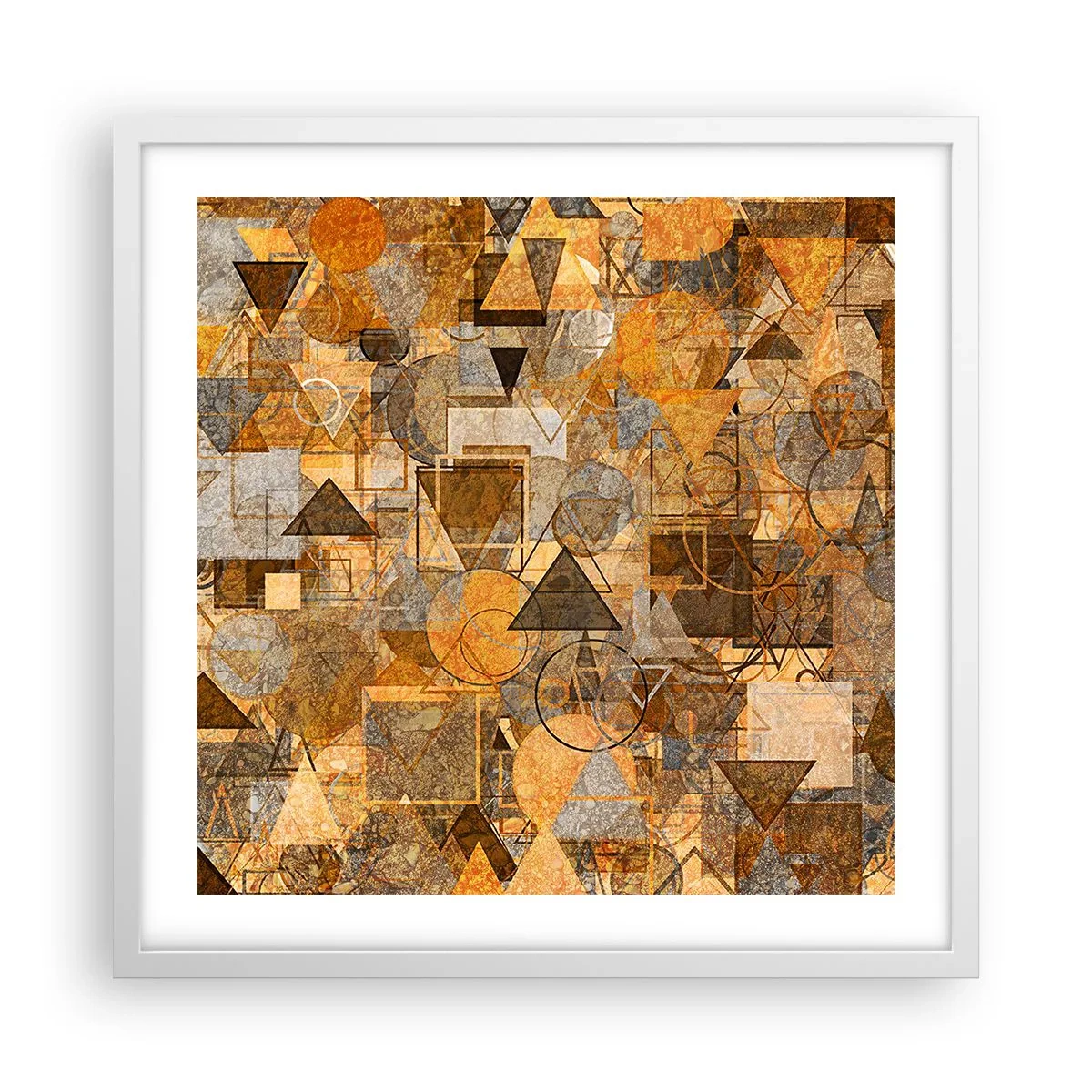 Póster en marco blanco - El mundo en formas - 50x50 cm