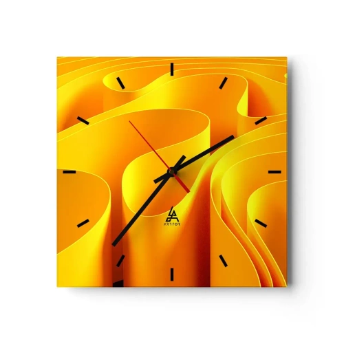 Reloj de pared - Reloj de vidrio - Como las olas del sol - 40x40 cm