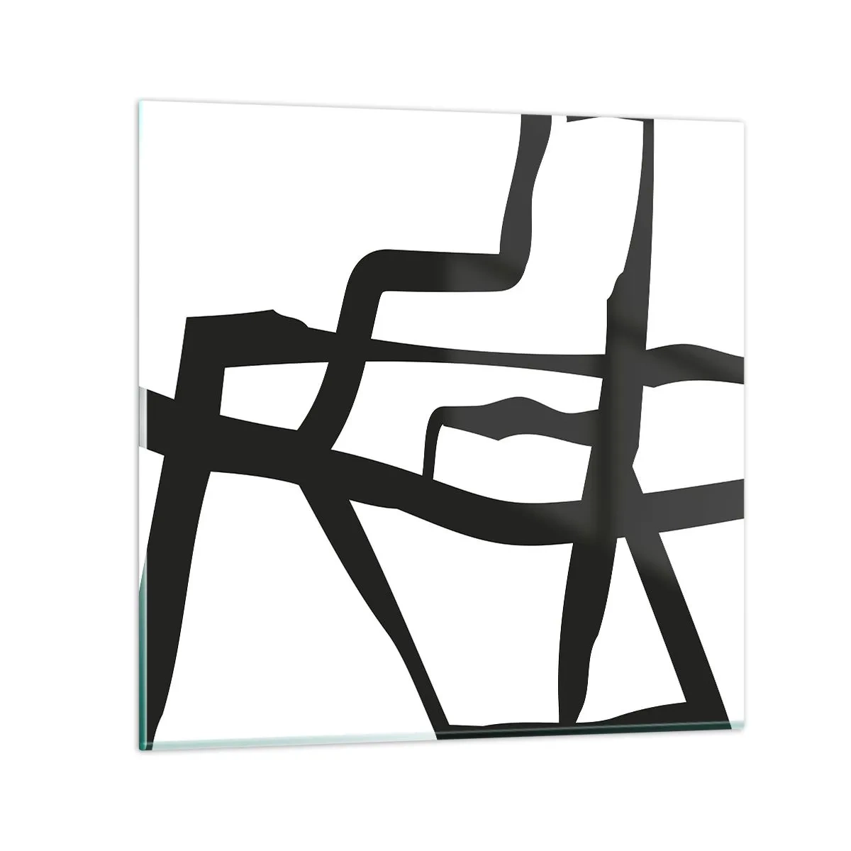 Cuadro sobre vidrio - Impresiones sobre Vidrio - Construcción en blanco y negro - 30x30 cm