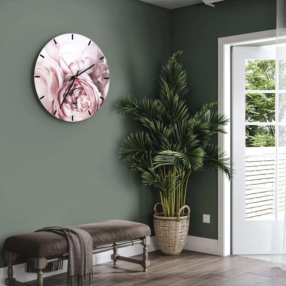 Reloj de pared - Reloj de vidrio - Para los románticos - 30x30 cm