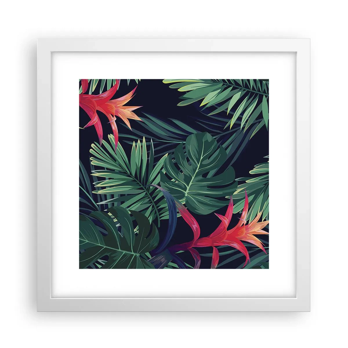 Póster en marco blanco - Encender el color verde - 30x30 cm