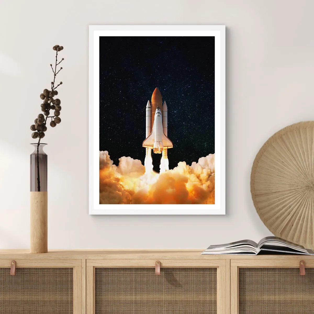 Póster en marco blanco - ¡Ad astra! - 50x70 cm