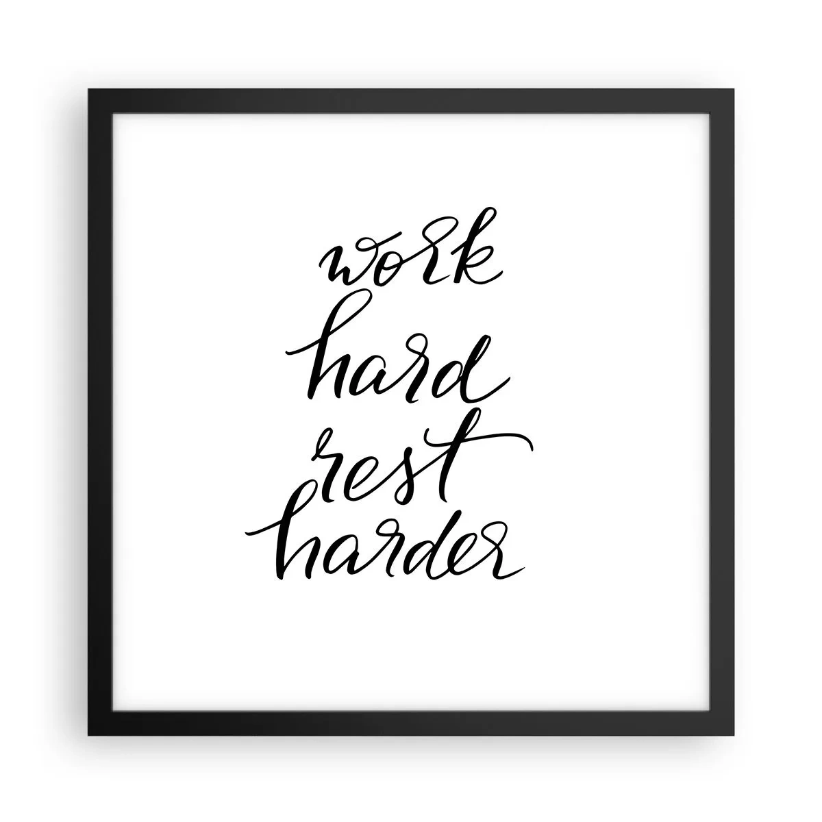 Póster en marco negro - Balance de vida - 40x40 cm