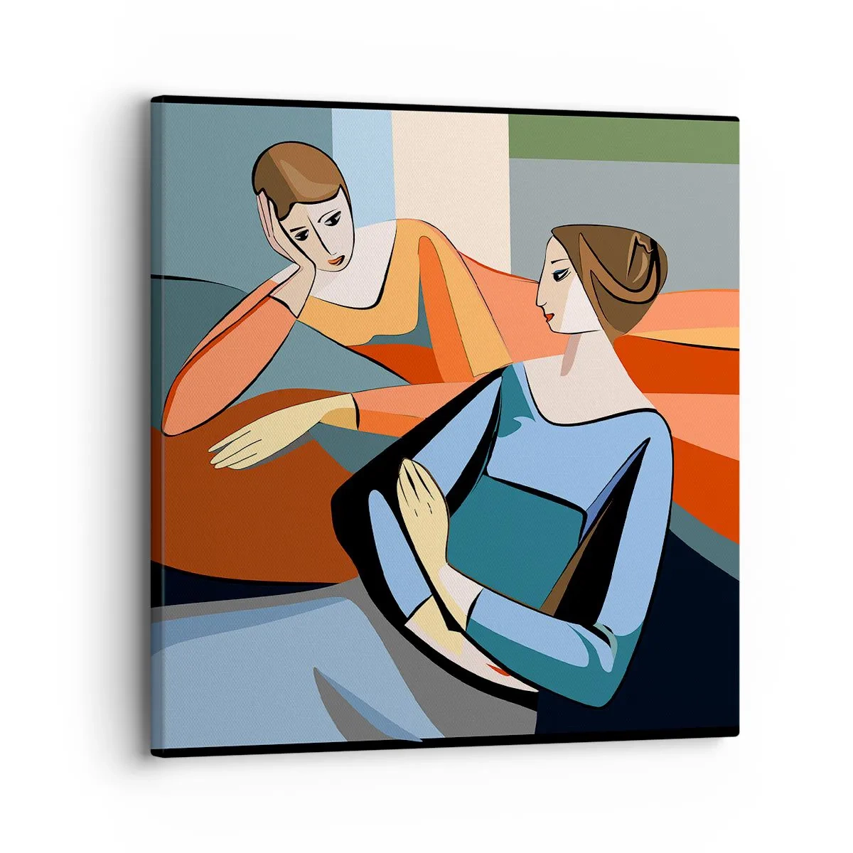 Cuadro sobre lienzo - Impresión de Imagen - Un momento de confidencias - 30x30 cm