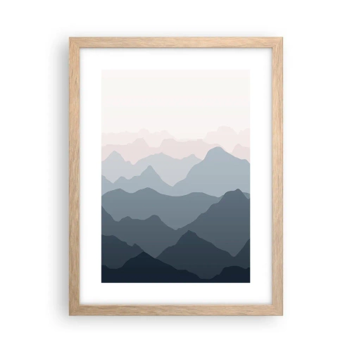 Póster en marco roble claro - Cordilleras a la vista - 30x40 cm