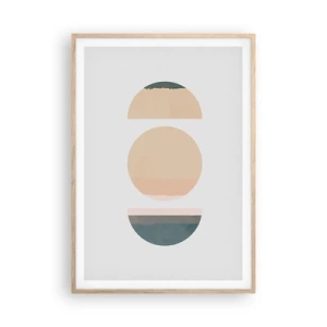 Póster en marco roble claro - Círculo tras círculo - 70x100 cm
