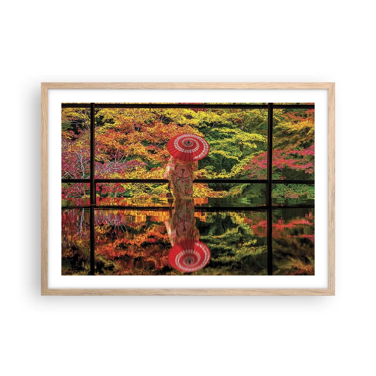 Póster en marco roble claro - En un templo de la naturaleza - 70x50 cm