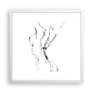 Póster en marco blanco - Hermosa y fuerte - 50x50 cm