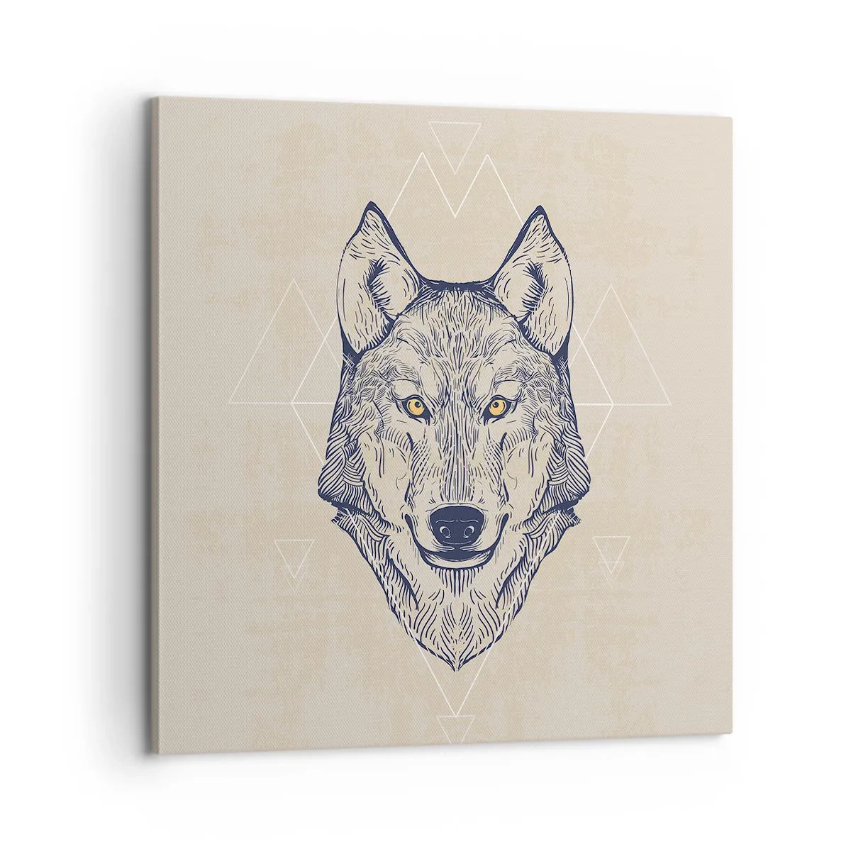 Cuadro sobre lienzo - Impresión de Imagen - La mirada del lobo alfa - 60x60 cm