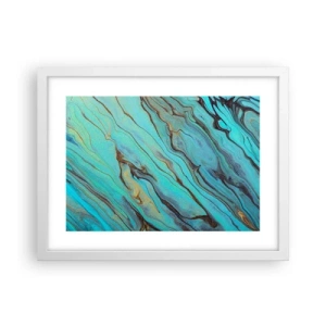 Póster en marco blanco - Marea turquesa - 40x30 cm