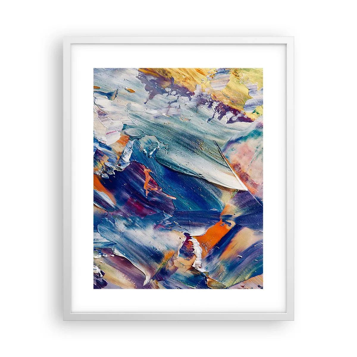 Póster en marco blanco - Confusión de colores - 40x50 cm