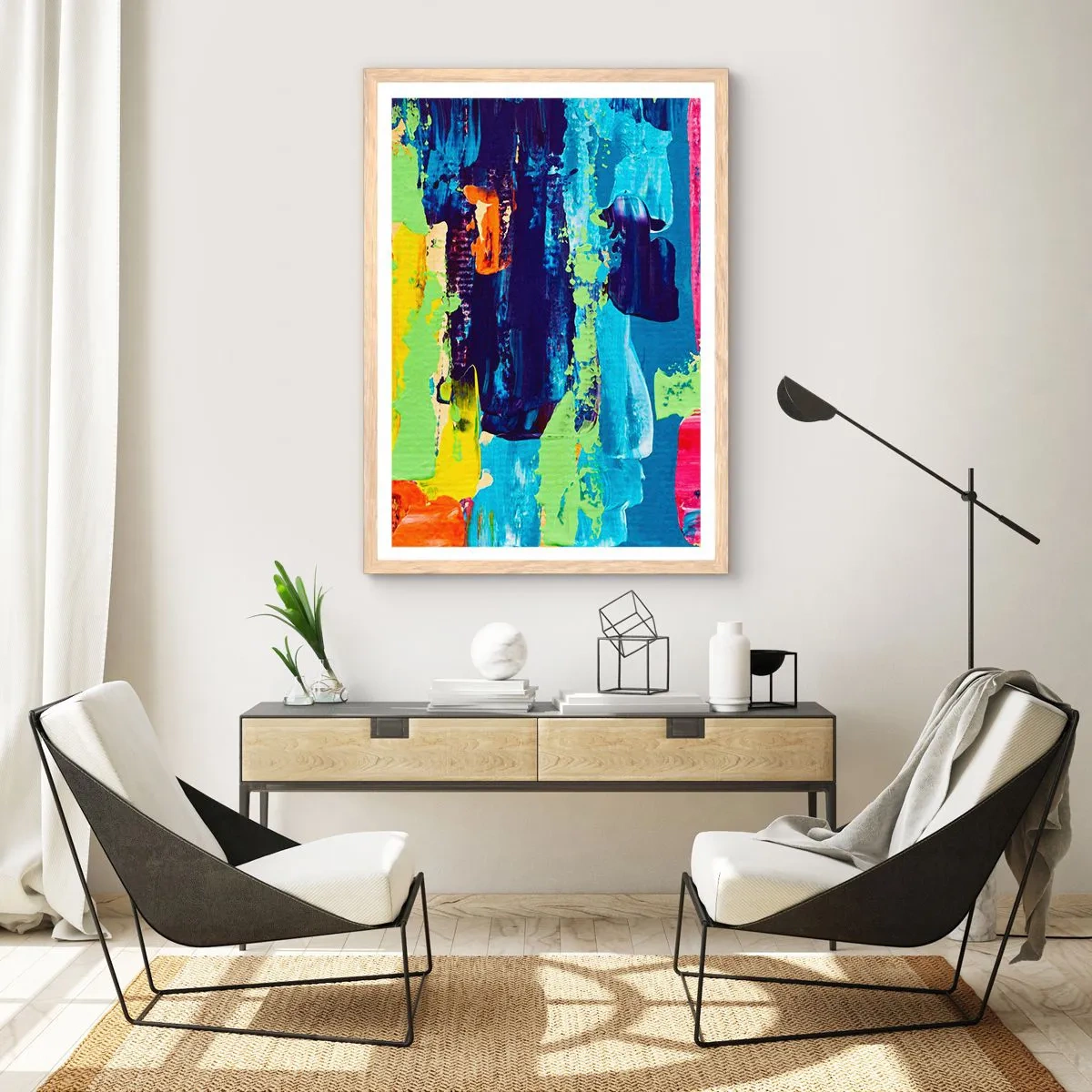 Póster en marco roble claro - ¡La vida es hermosa! - 50x70 cm