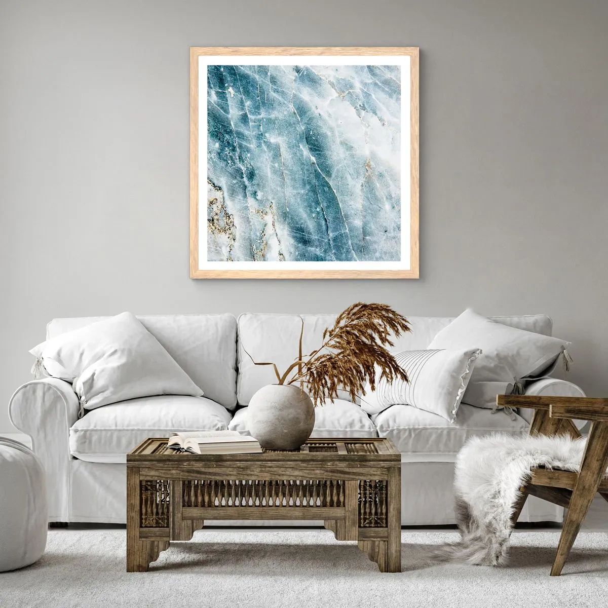 Póster en marco roble claro - El mundo de hielo - 50x50 cm