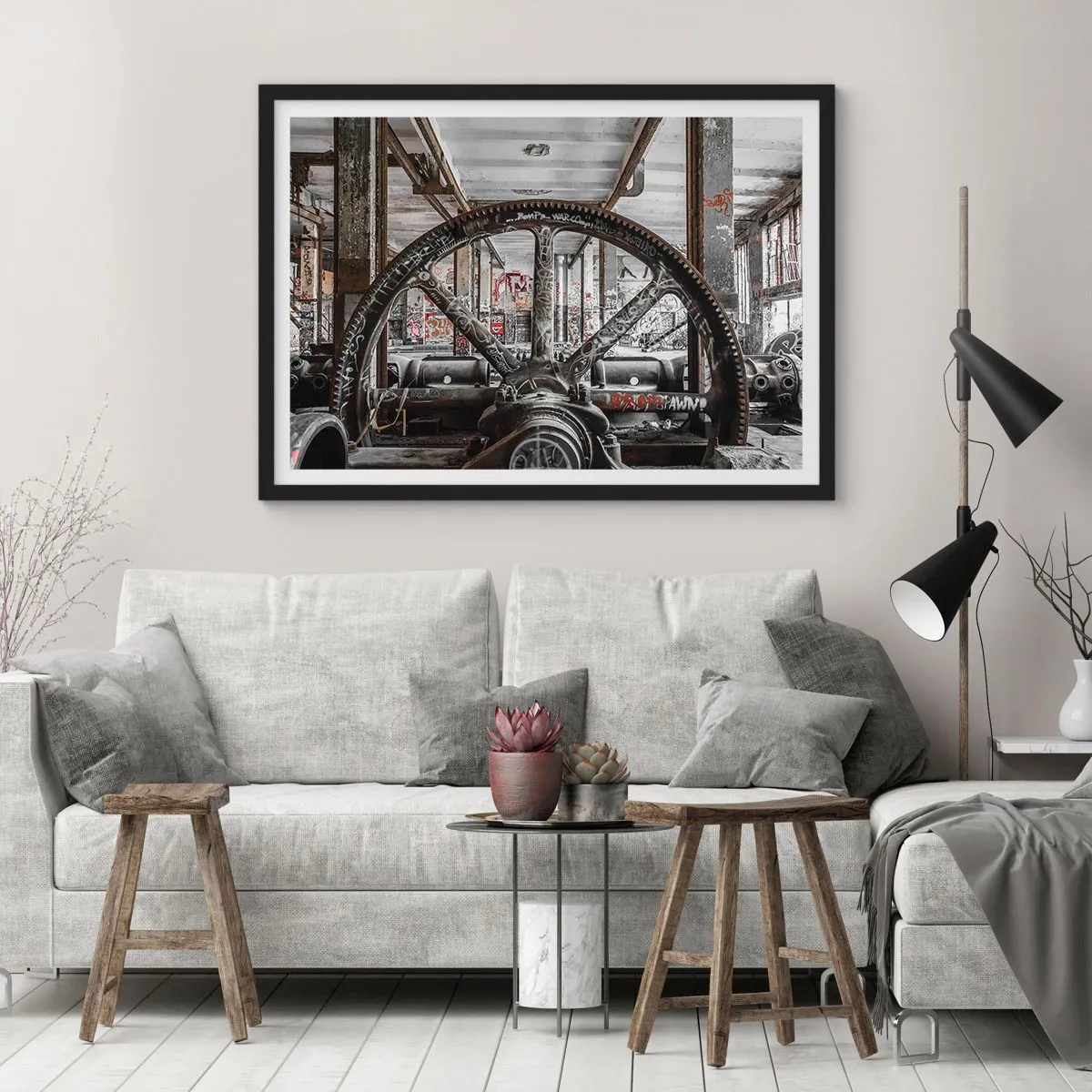 Póster en marco negro - La vida secreta de una fábrica - 40x30 cm