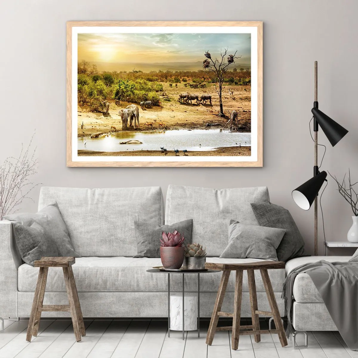 Póster en marco roble claro - Y del Edén fluyó un río... - 50x40 cm