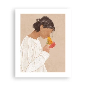 Póster - Joven con flores - 40x50 cm