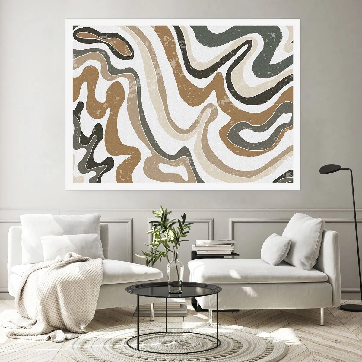 Póster - Meandros de colores terrosos - 70x50 cm
