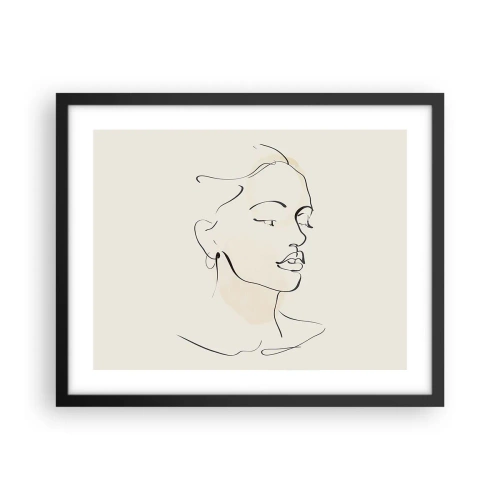 Póster en marco negro - Líneas que muestran seguridad - 50x40 cm