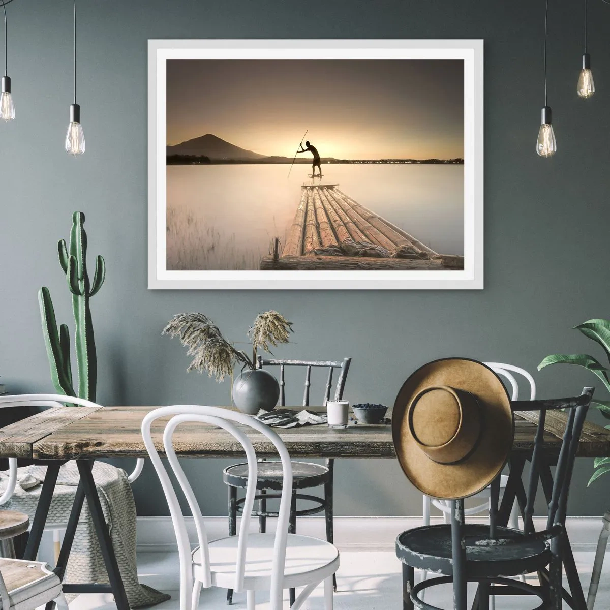 Póster en marco blanco - Antes del descanso - 91x61 cm