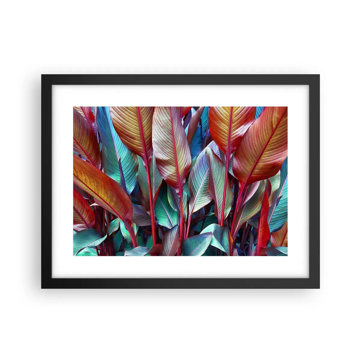 Póster en marco negro - Un matorral de colores - 40x30 cm