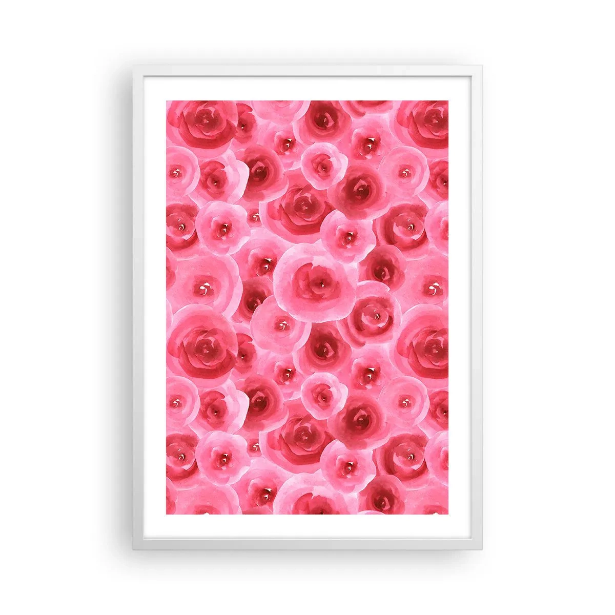 Póster en marco blanco - Rosas abajo y arriba - 50x70 cm