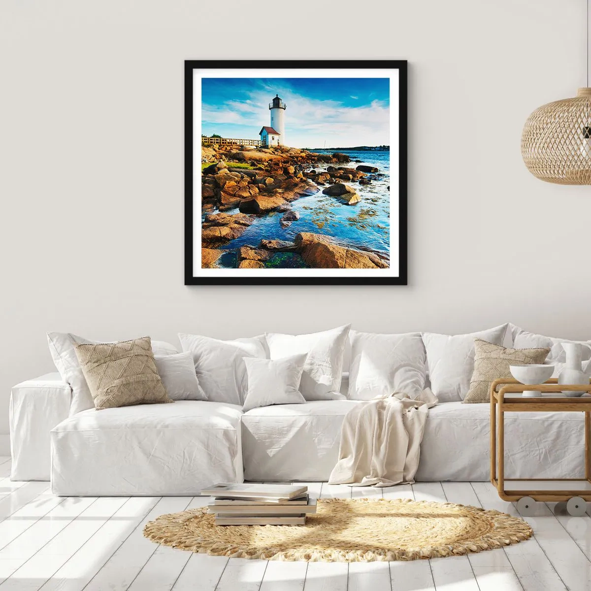 Póster en marco negro - Esperando vuestro regreso - 50x50 cm