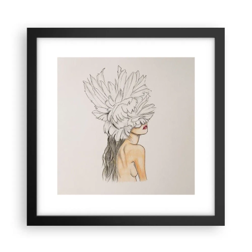 Póster en marco negro - Belleza coronada - 30x30 cm