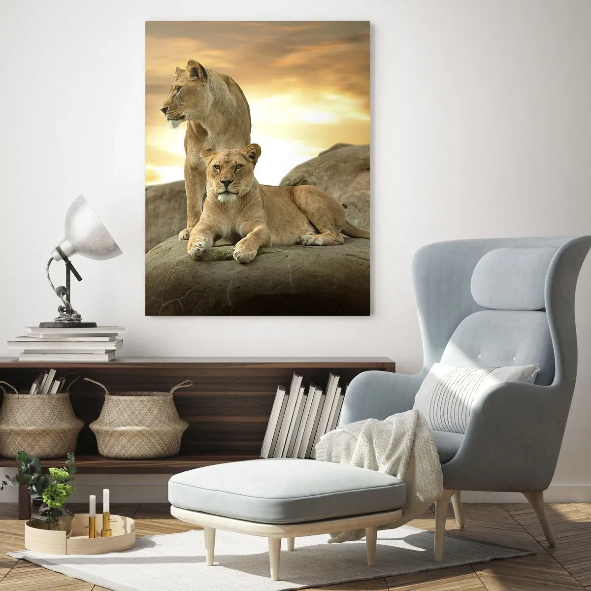 Cuadro sobre vidrio - Impresiones sobre Vidrio - Majestad Real - 50x70cm - Majestuosidad real - Decoración de pared moderna para salón y dormitorio ARTTOR