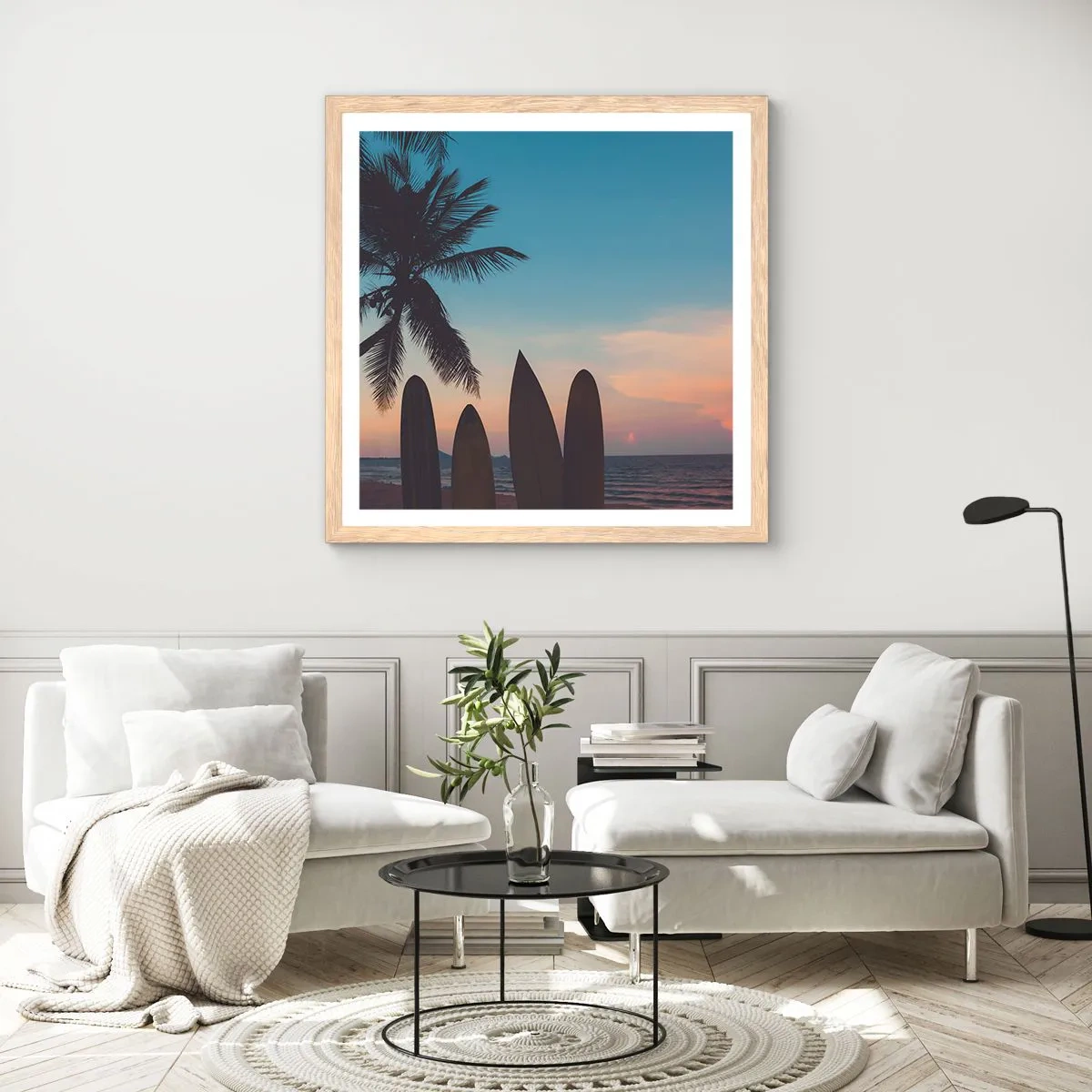 Póster en marco roble claro - Mañana también disfrutaremos - 60x60 cm