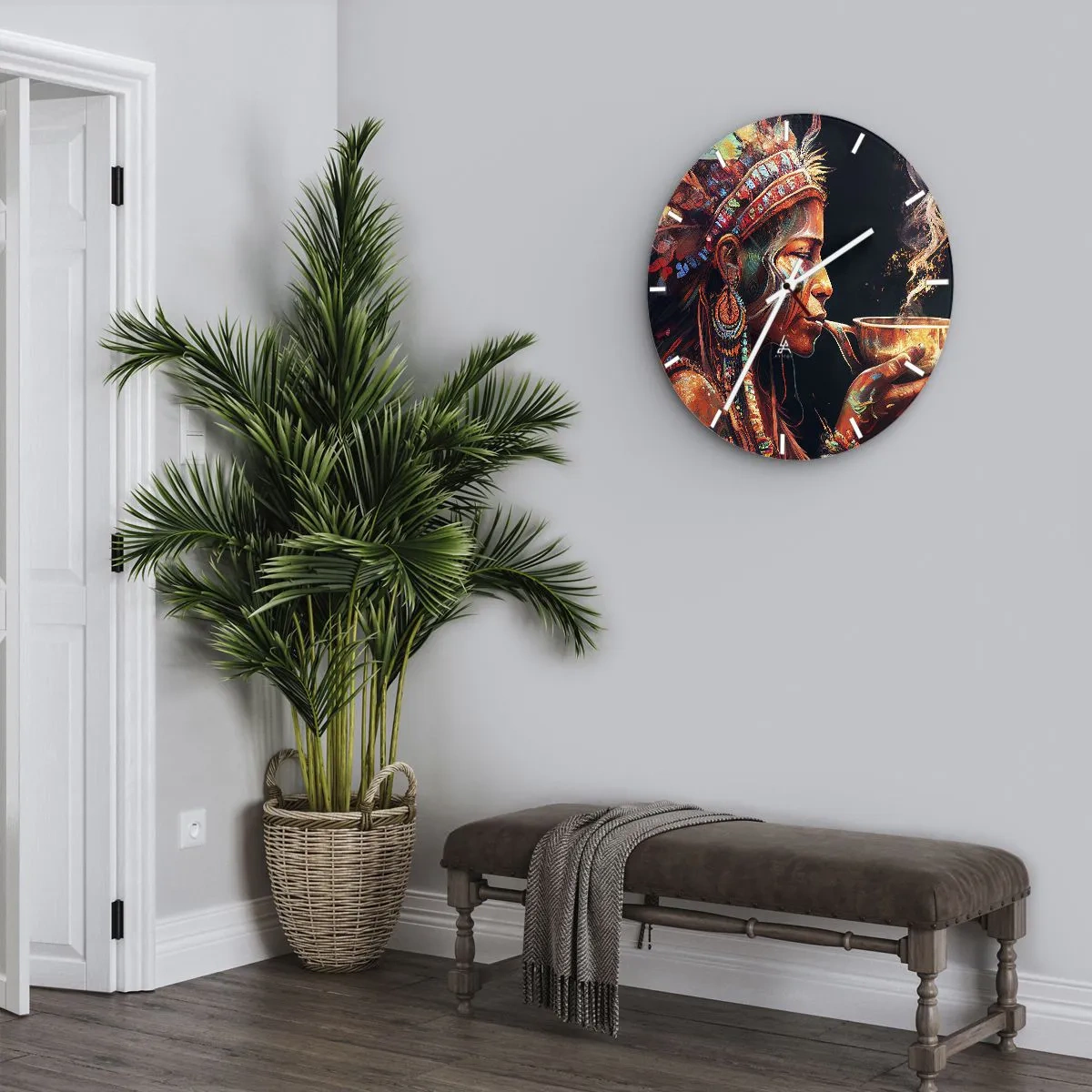 Reloj de pared - Reloj de vidrio - Un ritual mágico - 30x30 cm