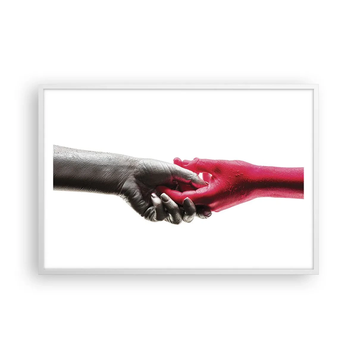 Póster en marco blanco - Juntos, aunque diferentes - 91x61 cm