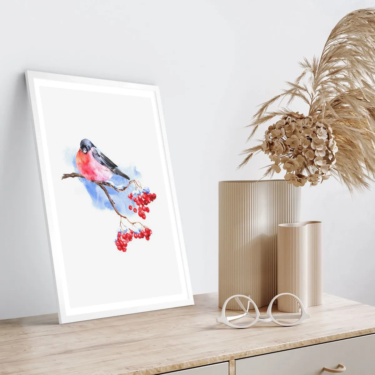 Póster en marco blanco - Invierno en color - 70x100 cm