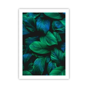 Póster - Hojas verdes en tonos intensos - 50x70cm - En la multitud verde - Decoración de pared moderna para salón y dormitorio ARTTOR
