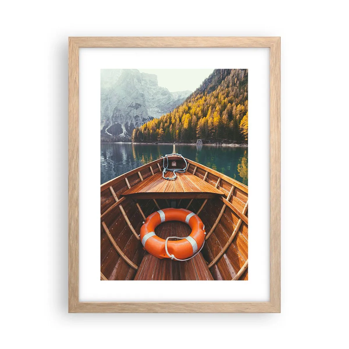 Póster en marco roble claro - Viaje a la montaña - 30x40 cm