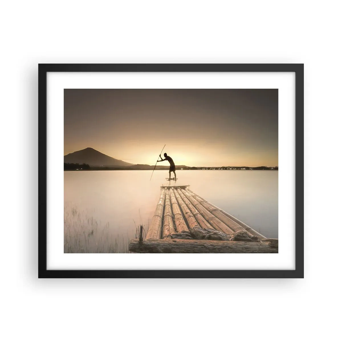 Póster en marco negro - Antes del descanso - 50x40 cm